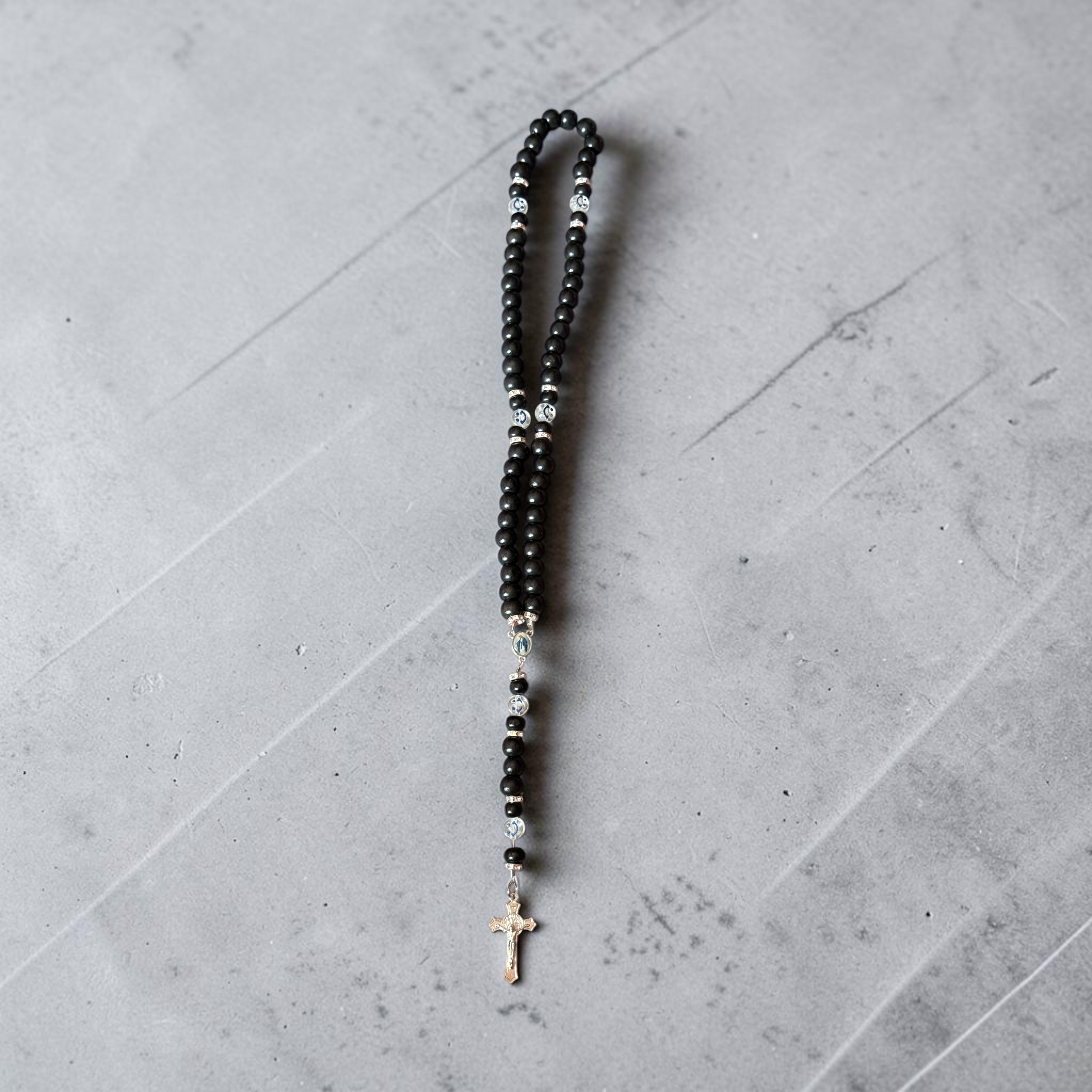 Wooden Stretch Rosary Necklace